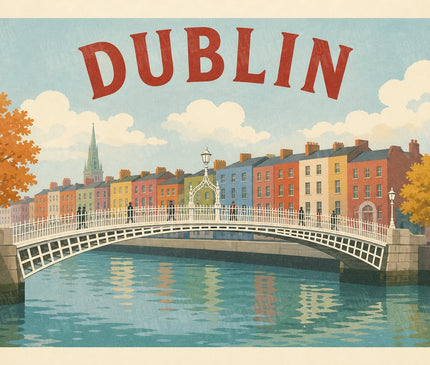 affiche dublin style aquarelle douce
