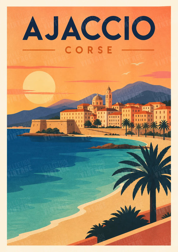 affiche ajaccio déco murale minimaliste