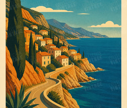 poster mural style affiche ancienne cote mediterraneenne
