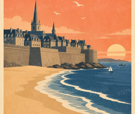 affiche saint malo vintage design graphique