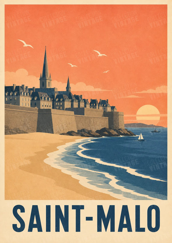 affiche saint malo vintage design graphique