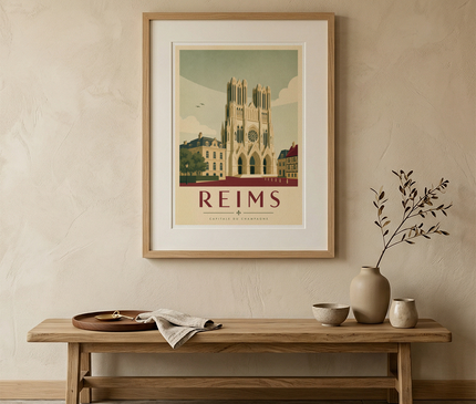 affiche reims illustration style voyage