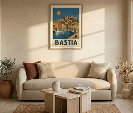 affiche bastia ancienne illustration de port