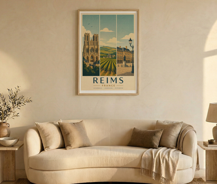 affiche reims triptyque mural