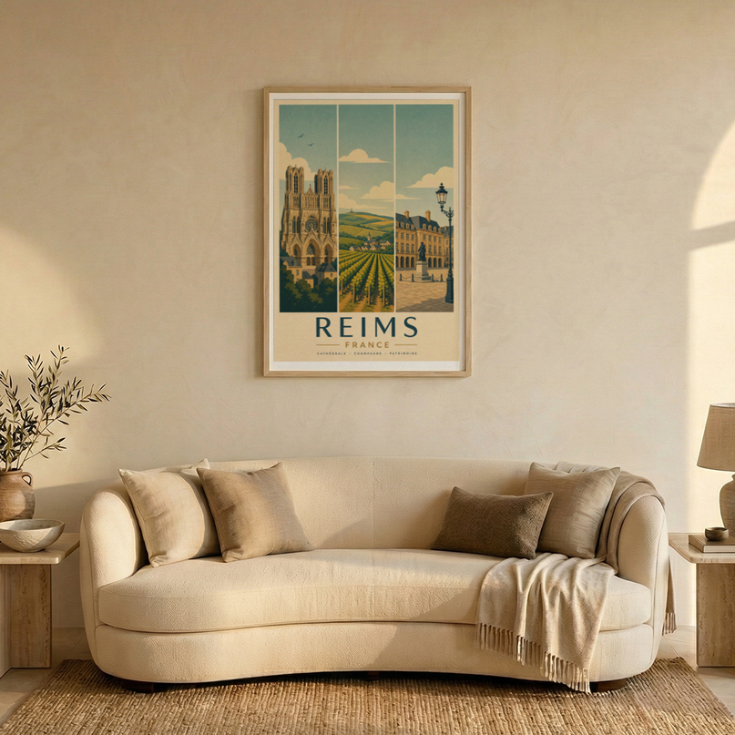 affiche reims triptyque mural