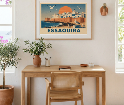 affiche essaouira mouettes vintage