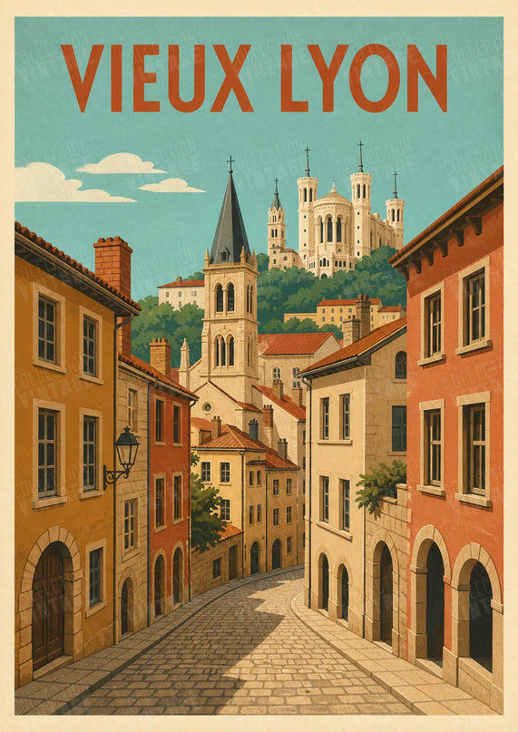affiche vieux lyon vintage