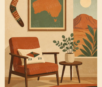 affiche salon déco australie vintage