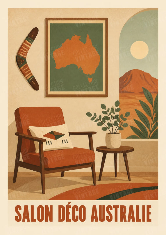 affiche salon déco australie vintage