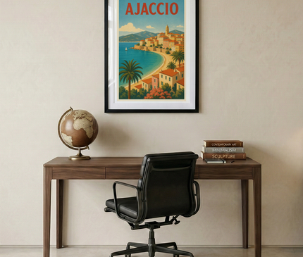 affiche ajaccio style carte postale ancienne