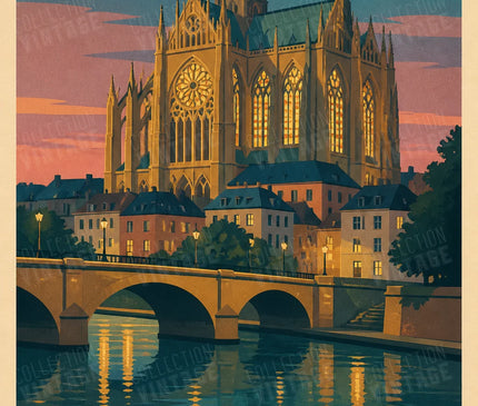 affiche cathédrale de metz illustration
