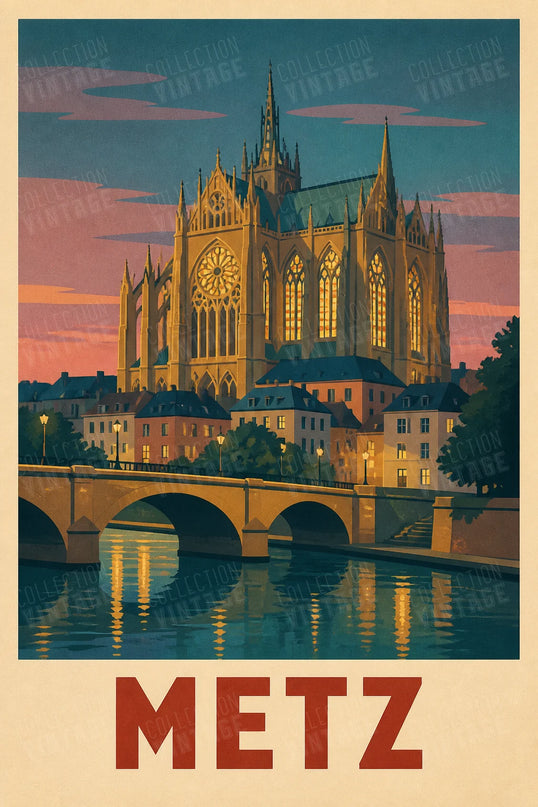 affiche cathédrale de metz illustration
