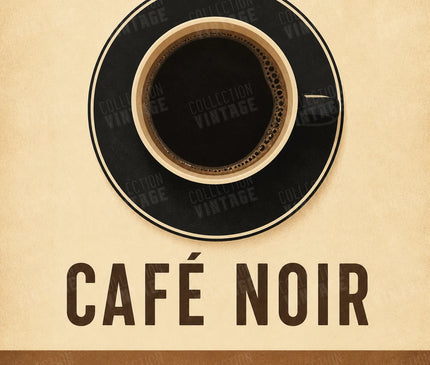 affiche café noir design minimaliste rétro