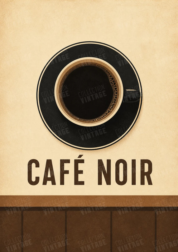 affiche café noir design minimaliste rétro