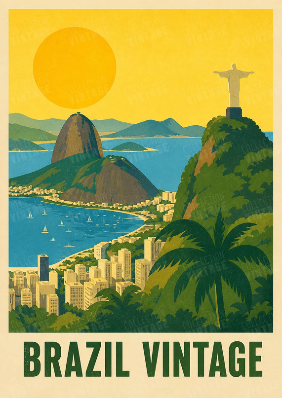affiche brésil typographie vintage