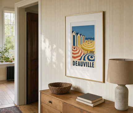 Affiche deauville style peinture vintage – mise en situation dans une entrée