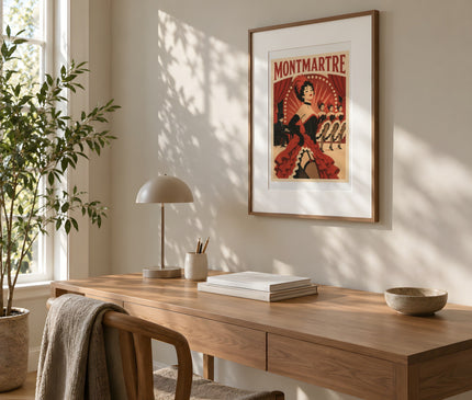 poster music hall montmartre – mise en situation dans un bureau