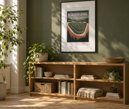 Affiche nürburgring décoration garage – mise en situation dans un bureau