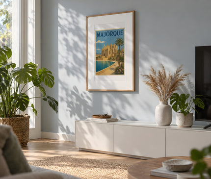 affiche cathédrale la seu majorque – mise en situation dans un salon