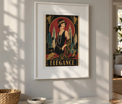 Affiche Mode Vintage – mise en situation dans un salon