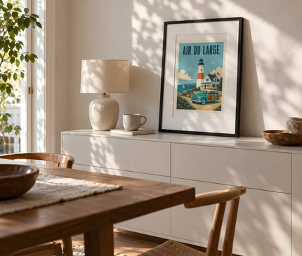affiche paysage americain retro – mise en situation dans une salle à manger