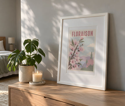 affiches et posters nature – mise en situation dans une chambre