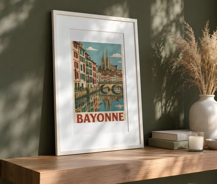 Affiche panoramique bayonne – mise en situation dans un bureau