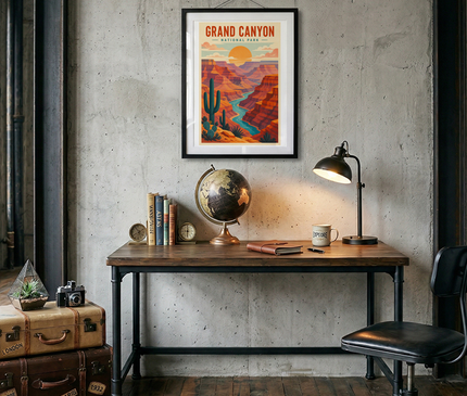 affiche grand canyon style art moderne vintage