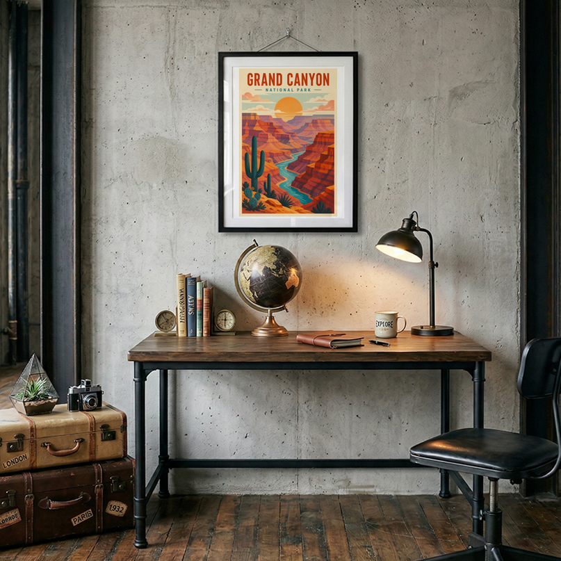 affiche grand canyon style art moderne vintage
