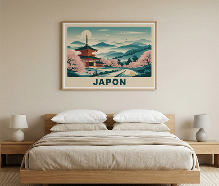 poster japon paysage vintage