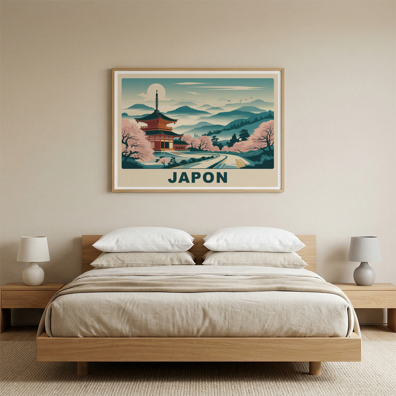 poster japon paysage vintage