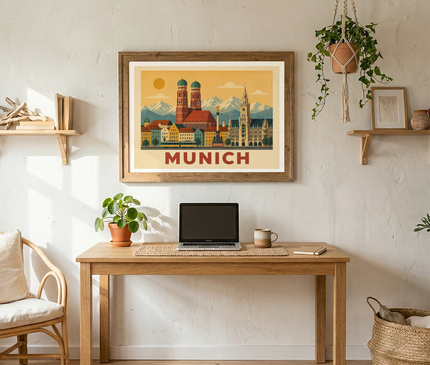 affiche munich style vintage contemporain