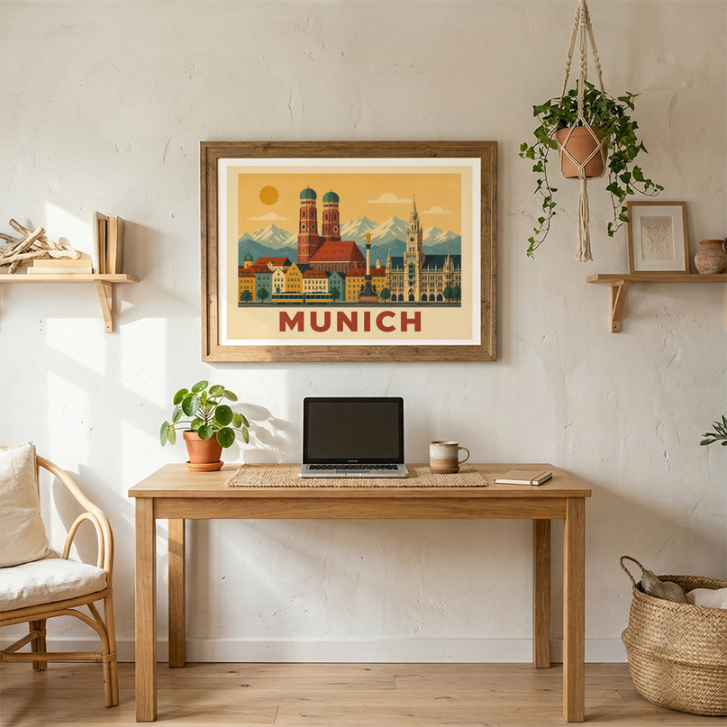affiche munich style vintage contemporain