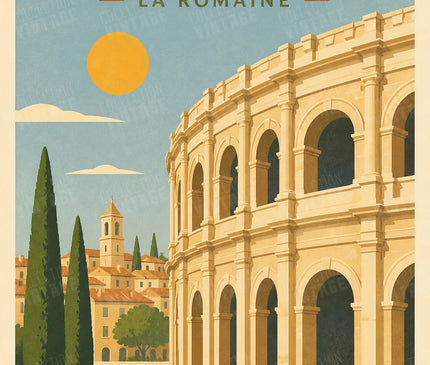 affiche nîmes format portrait rétro