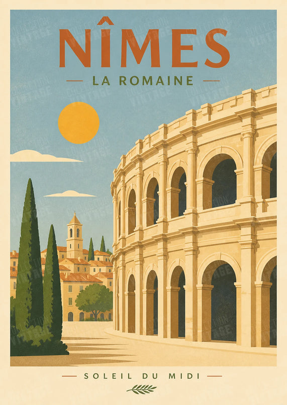 affiche nîmes format portrait rétro