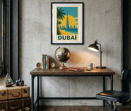 affiche dubaï style graphique géométrique
