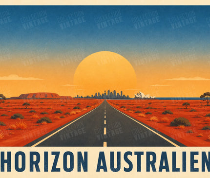 affiche horizon australie vintage