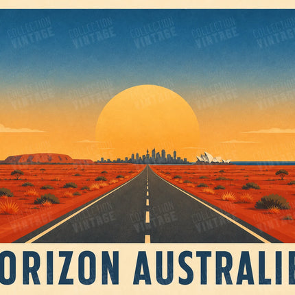 affiche horizon australie vintage