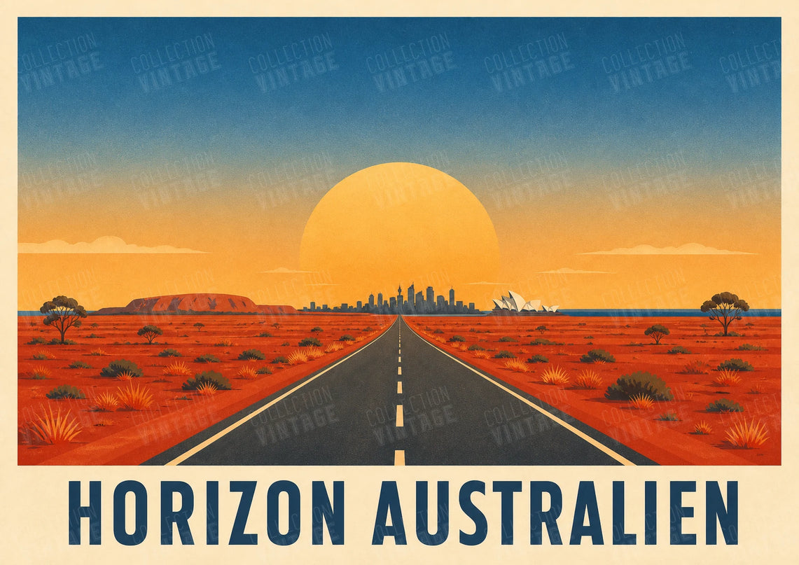 affiche horizon australie vintage