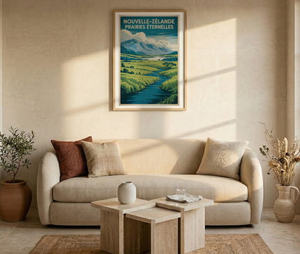 affiche nouvelle-zélande prairies