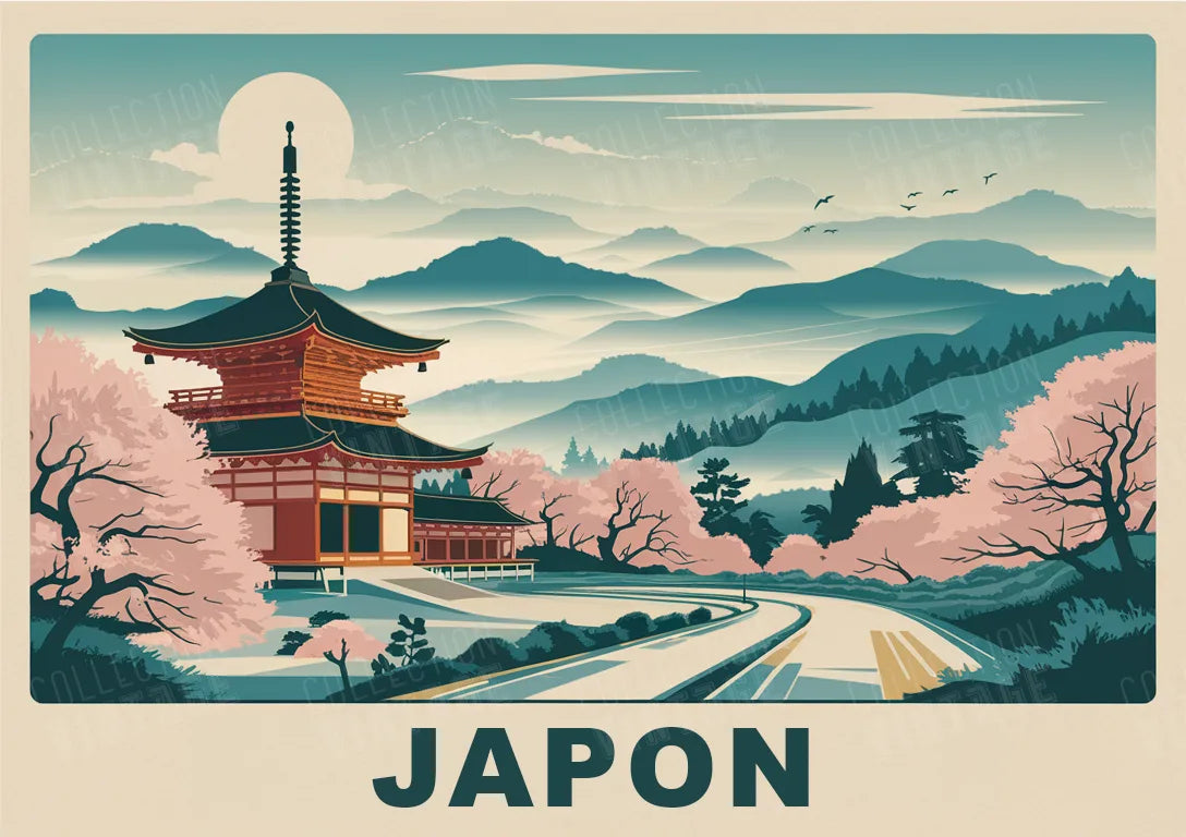 poster japon paysage vintage