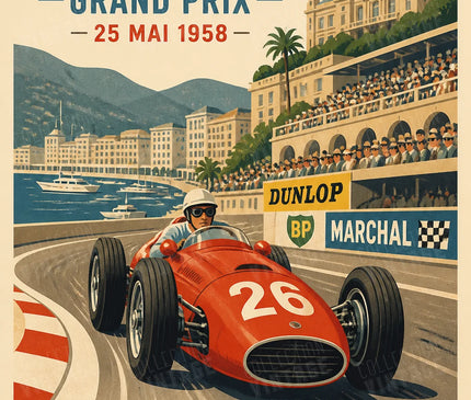 affiche voiture sportive vintage