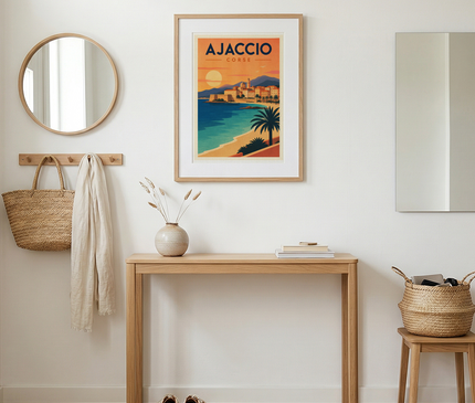 affiche ajaccio déco murale minimaliste