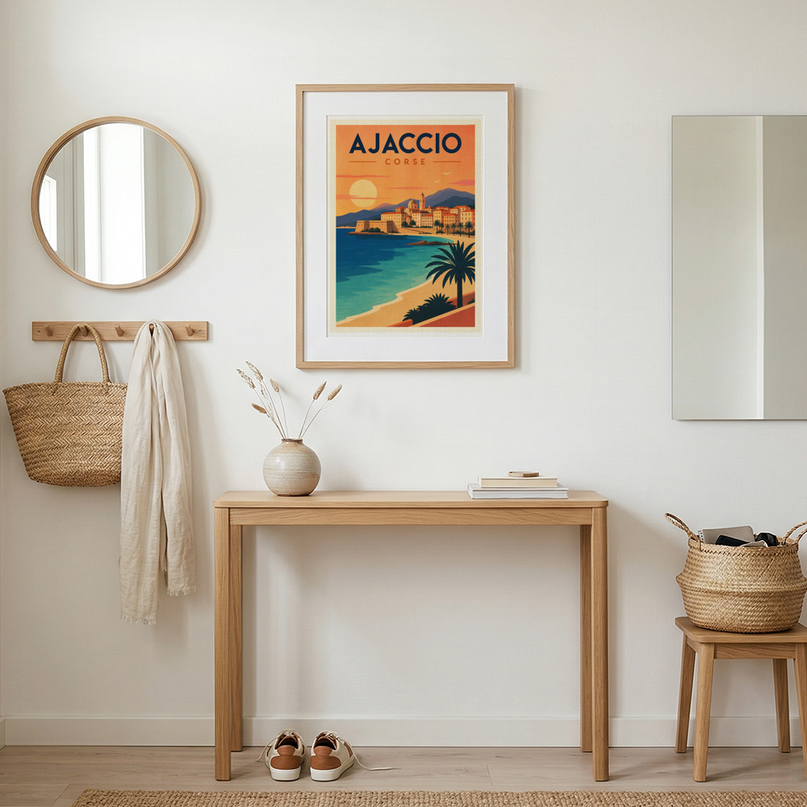 affiche ajaccio déco murale minimaliste