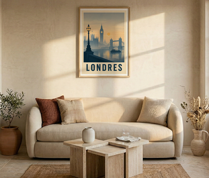 affiche londres paysage urbain brumeux