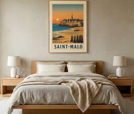 affiche saint malo vintage collection villes côtières