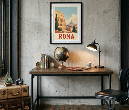 affiche roma couleur pastel