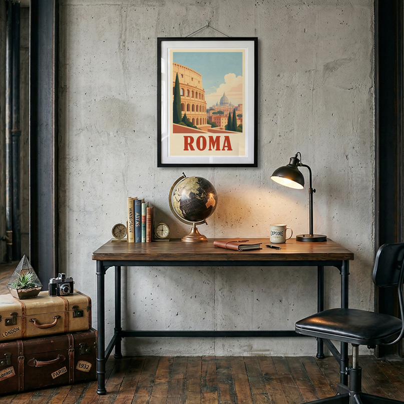affiche roma couleur pastel