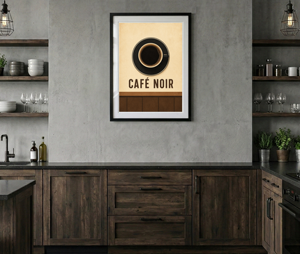 affiche café noir design minimaliste rétro