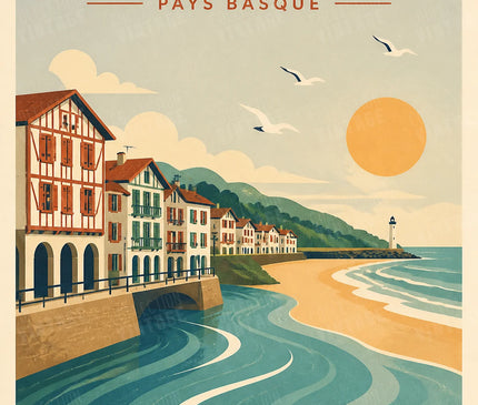 affiche bayonne ambiance bord de mer